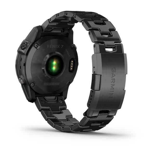 Смарт-годинник Garmin Fenix ​​7 Sapphire Solar титанові сірі DLC із сірим браслетом титановим DLC