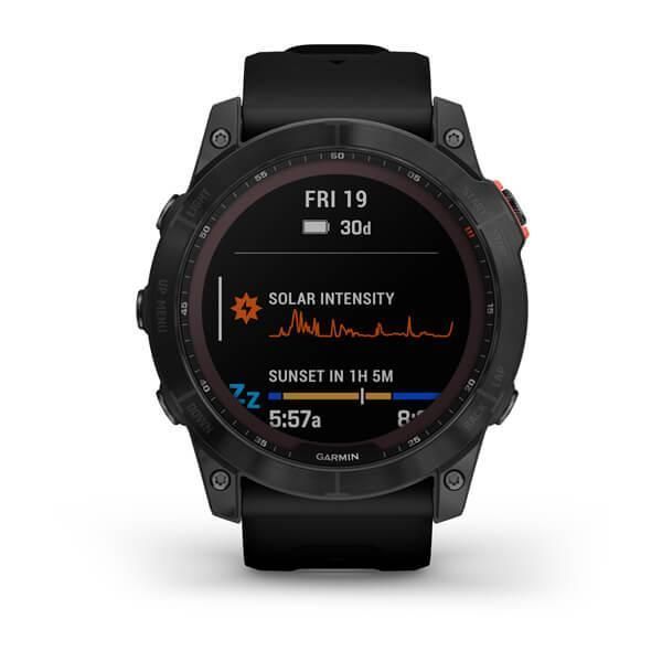 Смарт-часы Garmin Fenix 7X Solar серые с черным ремешком