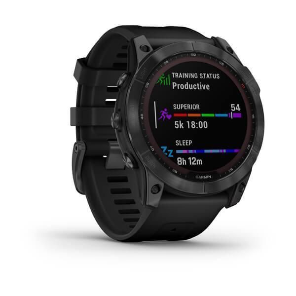 Смарт-часы Garmin Fenix 7X Solar серые с черным ремешком