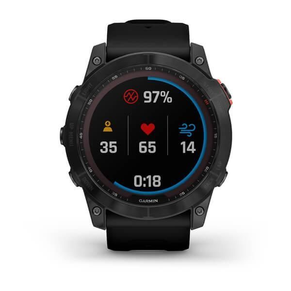 Смарт-часы Garmin Fenix 7X Solar серые с черным ремешком