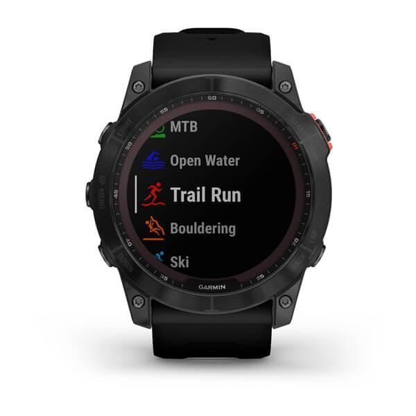 Смарт-часы Garmin Fenix 7X Solar серые с черным ремешком