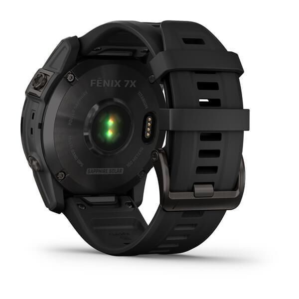 Garmin Fenix ​​7X Sapphire Solar Smartwatch in Titanium DLC Carbon Gray with Black Strap