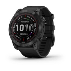 Смарт-годинник Garmin Fenix ​​7X Sapphire Solar чорний титановий DLC з чорним ремінцем