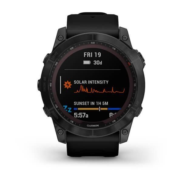 Смарт-часы Garmin Fenix 7X Sapphire Solar черные титановые DLC с черным ремешком