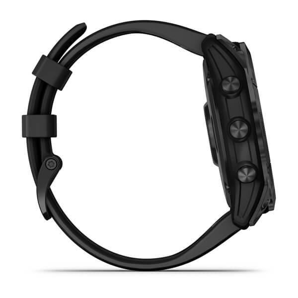 Смарт-часы Garmin Fenix 7X Sapphire Solar черные титановые DLC с черным ремешком