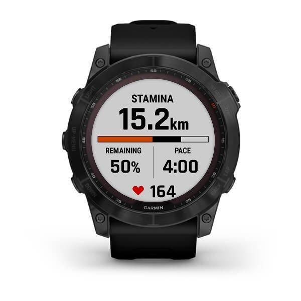 Смарт-часы Garmin Fenix 7X Sapphire Solar черные титановые DLC с черным ремешком
