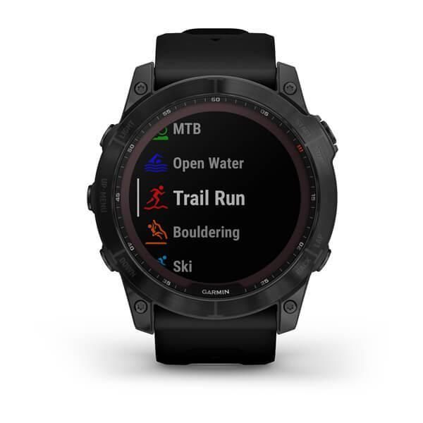 Смарт-часы Garmin Fenix 7X Sapphire Solar черные титановые DLC с черным ремешком