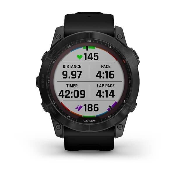 Смарт-часы Garmin Fenix 7X Sapphire Solar черные титановые DLC с черным ремешком