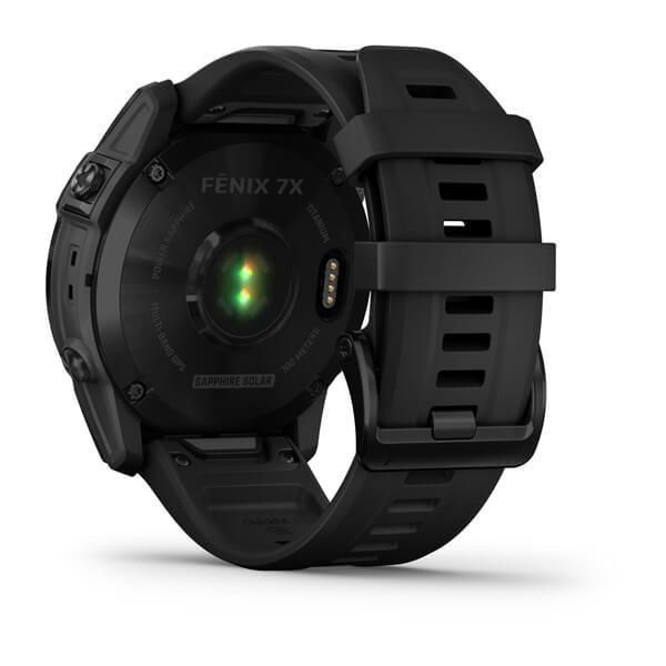Смарт-часы Garmin Fenix 7X Sapphire Solar черные титановые DLC с черным ремешком