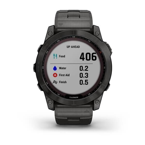 Garmin Fenix ​​7X Sapphire Solar Smartwatch in Gray Titanium Carbon DLC with a Titanium Strap