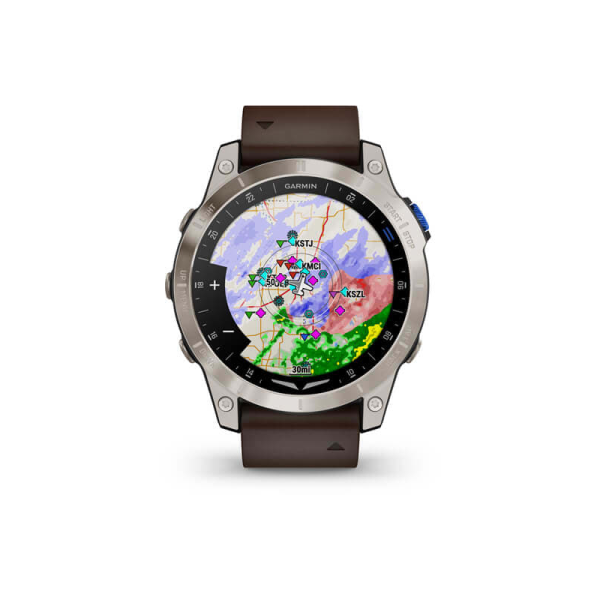 Смарт-годинник Garmin D2 Mach 1 з коричневим шкіряним ремінцем