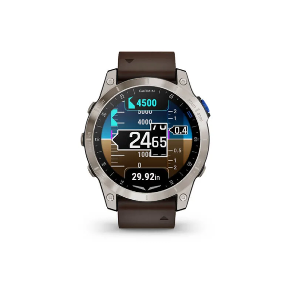 Смарт-годинник Garmin D2 Mach 1 з коричневим шкіряним ремінцем