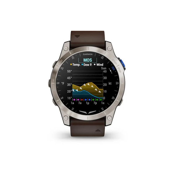 Смарт-годинник Garmin D2 Mach 1 з коричневим шкіряним ремінцем