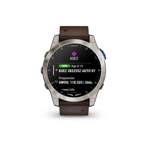 Смарт-годинник Garmin D2 Mach 1 з коричневим шкіряним ремінцем