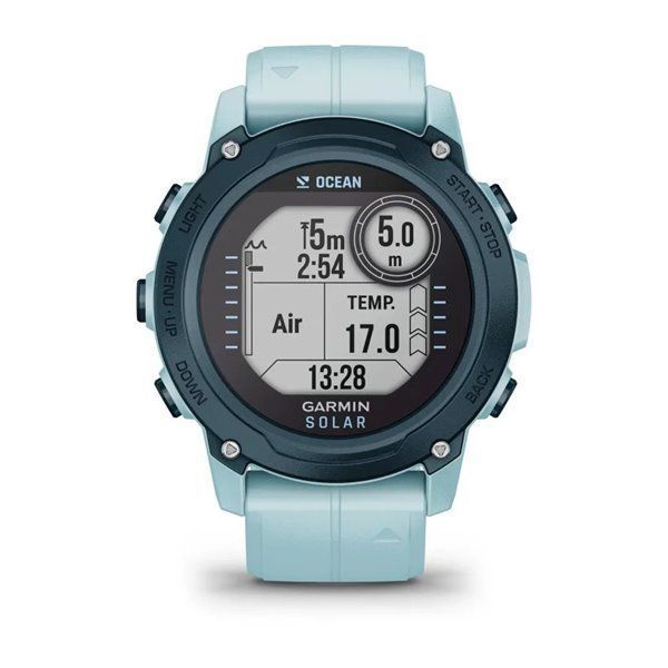 Смарт-годинник Garmin Descent G1 Solar Ocean Edition блакитного кольору