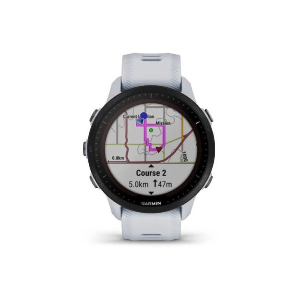 Смарт-годинник Garmin Forerunner 955 Solar, колір білий камінь