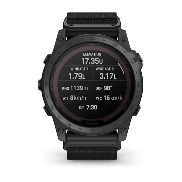 Garmin Tactix 7 Pro Ballistics Edition Smartwatch in Black with Solar Charging and Nylon Strap