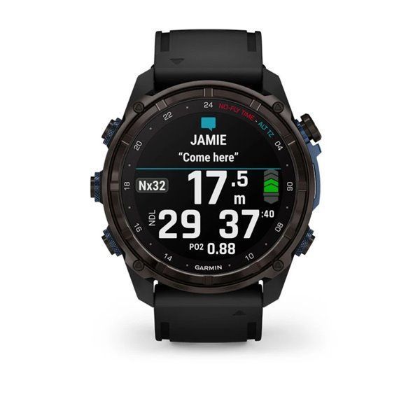 Смарт-часы Garmin Descent Mk3i - 51 мм, титан Carbon Grey DLC с черным силиконовым ремешком