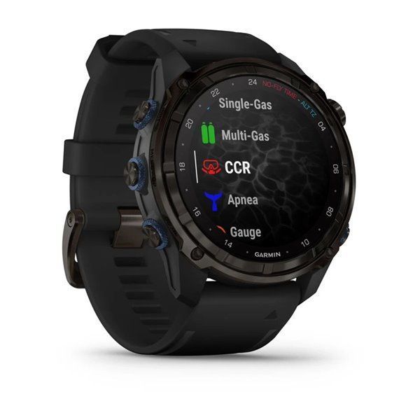 Смарт-часы Garmin Descent Mk3i - 51 мм, титан Carbon Grey DLC с черным силиконовым ремешком