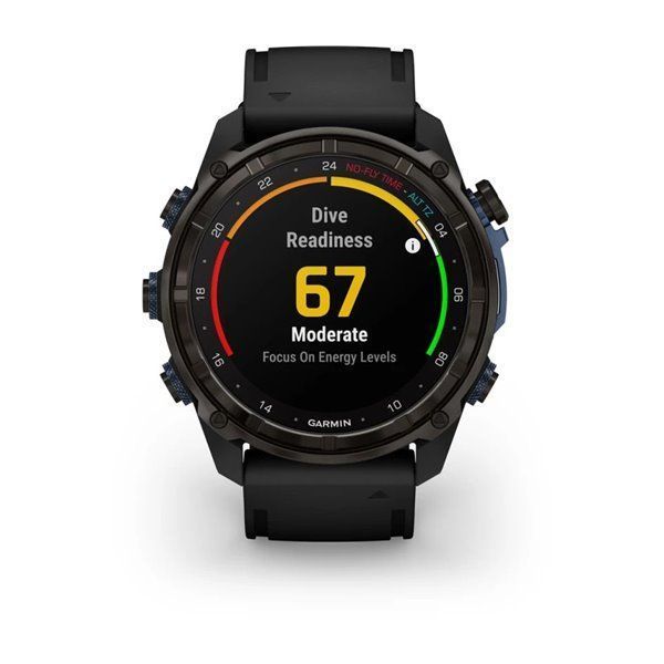 Смарт-часы Garmin Descent Mk3i - 51 мм, титан Carbon Grey DLC с черным силиконовым ремешком