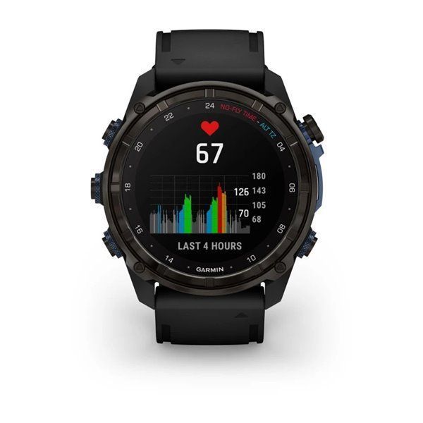Смарт-часы Garmin Descent Mk3i - 51 мм, титан Carbon Grey DLC с черным силиконовым ремешком