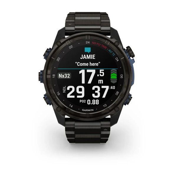 Смарт-годинник Garmin Descent Mk3i - 51 мм, титан Carbon Grey DLC з титановим браслетом