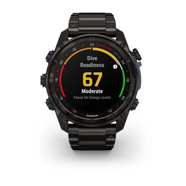 Смарт-годинник Garmin Descent Mk3i - 51 мм, титан Carbon Grey DLC з титановим браслетом