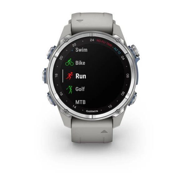 Смарт-годинник Garmin Descent Mk3 - 43 мм, нержавіюча сталь, силіконовий ремінець сірого кольору