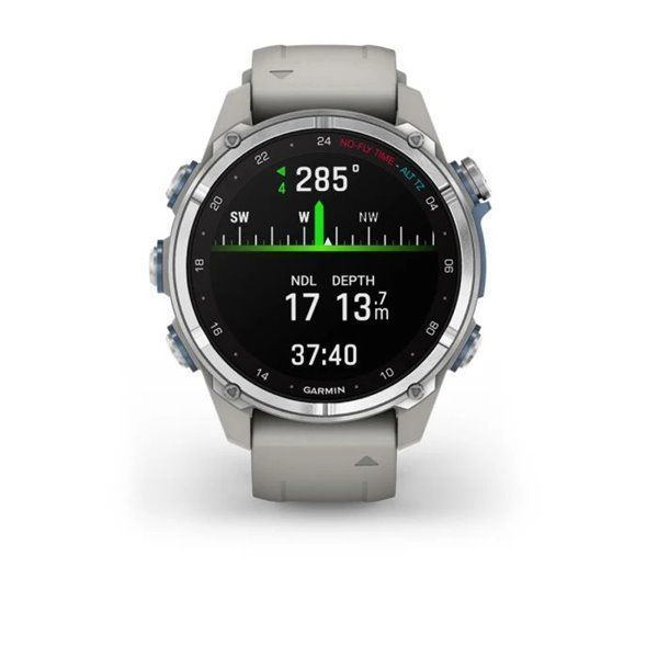 Смарт-годинник Garmin Descent Mk3 - 43 мм, нержавіюча сталь, силіконовий ремінець сірого кольору