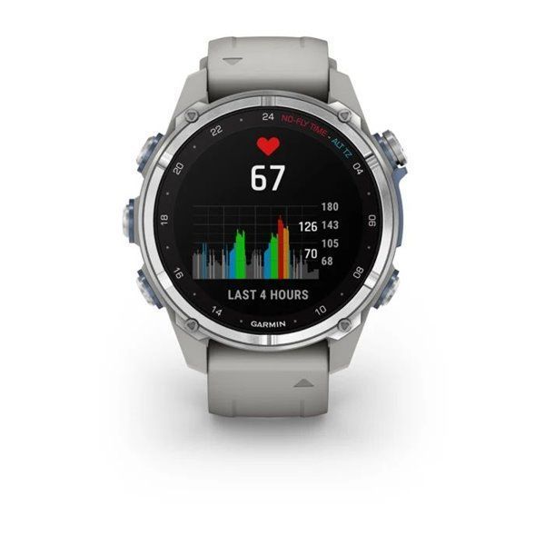 Смарт-годинник Garmin Descent Mk3 - 43 мм, нержавіюча сталь, силіконовий ремінець сірого кольору