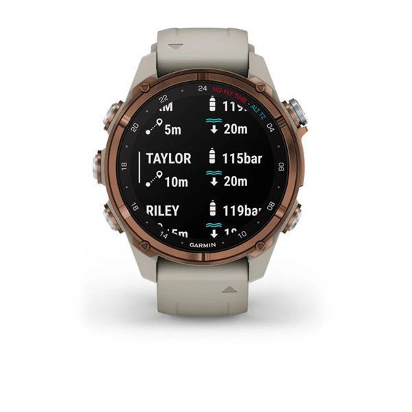 Garmin Descent Mk3i Smartwatch - 43mm Bronze Titanium PVD Case with French Gray Silicone Strap