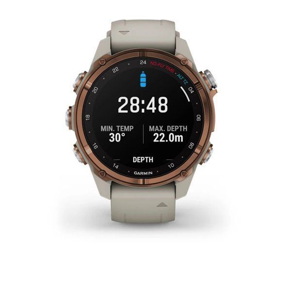 Garmin Descent Mk3i Smartwatch - 43mm Bronze Titanium PVD Case with French Gray Silicone Strap