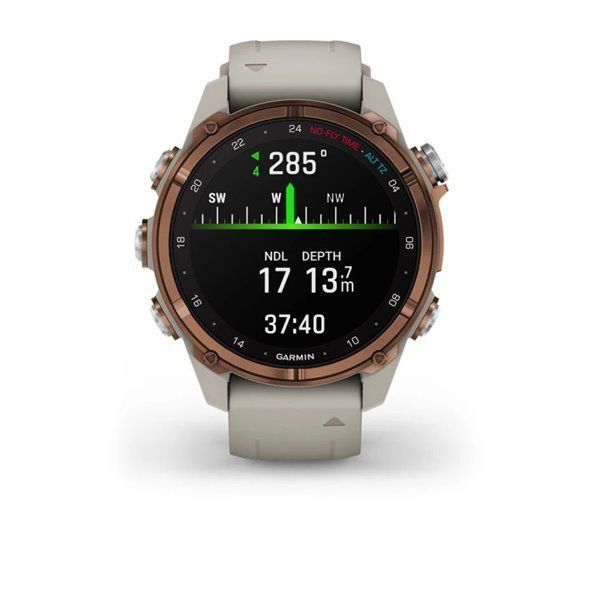 Garmin Descent Mk3i Smartwatch - 43mm Bronze Titanium PVD Case with French Gray Silicone Strap