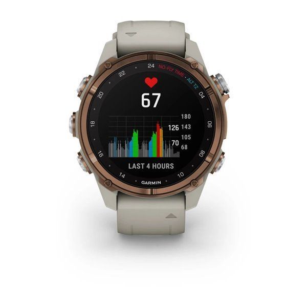 Garmin Descent Mk3i Smartwatch - 43mm Bronze Titanium PVD Case with French Gray Silicone Strap