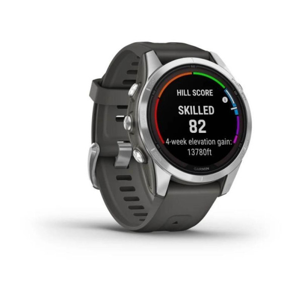Смарт-годинник Garmin Fenix ​​7S Pro - Solar Edition - сріблястий з графітовим ремінцем