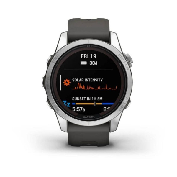 Смарт-годинник Garmin Fenix ​​7S Pro - Solar Edition - сріблястий з графітовим ремінцем