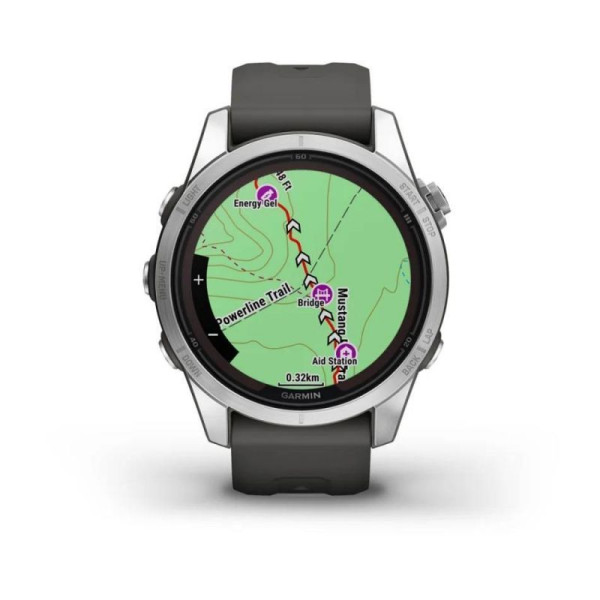 Смарт-годинник Garmin Fenix ​​7S Pro - Solar Edition - сріблястий з графітовим ремінцем