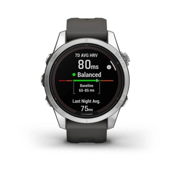 Смарт-годинник Garmin Fenix ​​7S Pro - Solar Edition - сріблястий з графітовим ремінцем