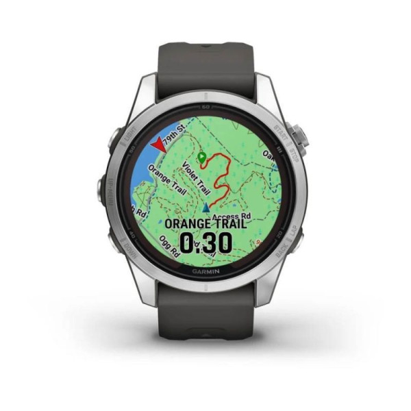 Смарт-годинник Garmin Fenix ​​7S Pro - Solar Edition - сріблястий з графітовим ремінцем