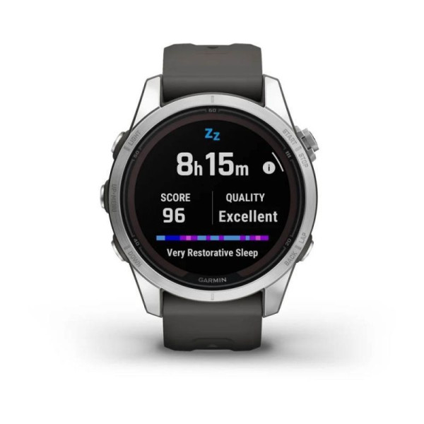 Смарт-годинник Garmin Fenix ​​7S Pro - Solar Edition - сріблястий з графітовим ремінцем