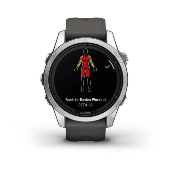Смарт-годинник Garmin Fenix ​​7S Pro - Solar Edition - сріблястий з графітовим ремінцем