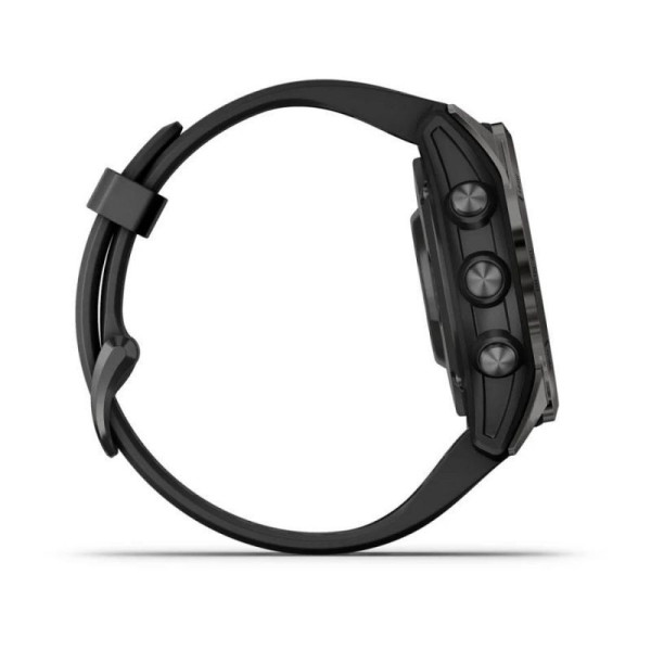 Смарт-годинник Garmin Fenix ​​7S Pro - Sapphire Solar Edition - темно-сірий титан DLC Carbon з чорним ремінцем