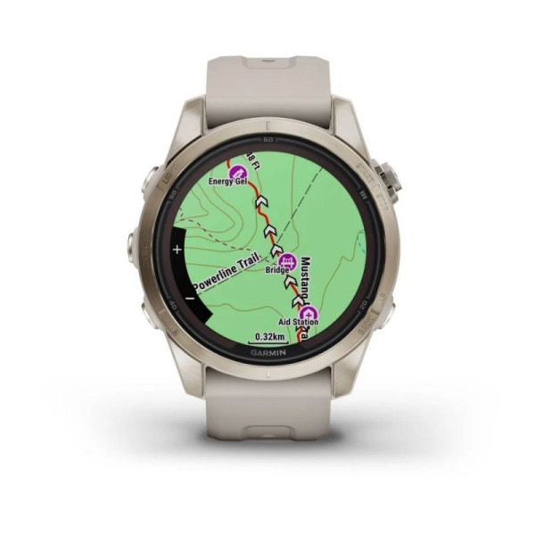 Garmin Fenix ​​7S Pro - Sapphire Solar Edition Smartwatch - Soft Gold with Light Sand Strap