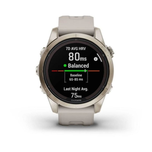 Garmin Fenix ​​7S Pro - Sapphire Solar Edition Smartwatch - Soft Gold with Light Sand Strap