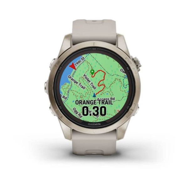 Garmin Fenix ​​7S Pro - Sapphire Solar Edition Smartwatch - Soft Gold with Light Sand Strap