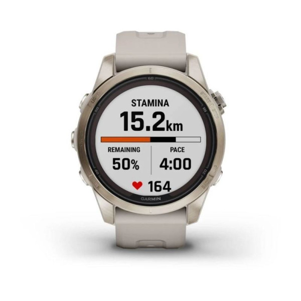 Garmin Fenix ​​7S Pro - Sapphire Solar Edition Smartwatch - Soft Gold with Light Sand Strap