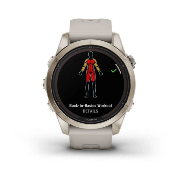 Garmin Fenix ​​7S Pro - Sapphire Solar Edition Smartwatch - Soft Gold with Light Sand Strap