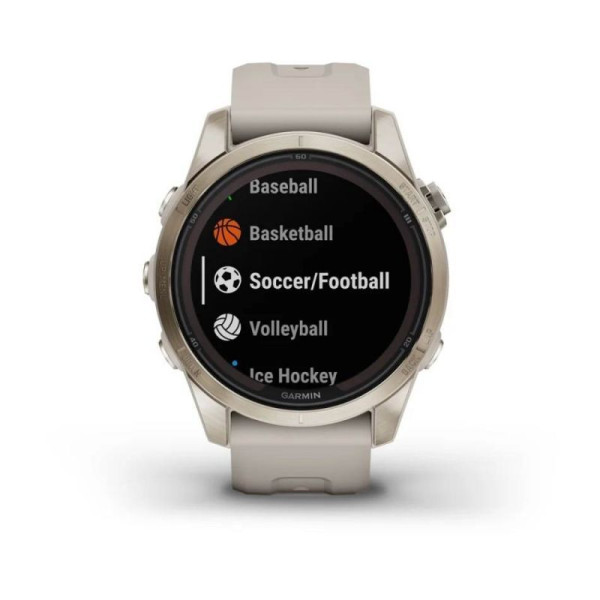 Garmin Fenix ​​7S Pro - Sapphire Solar Edition Smartwatch - Soft Gold with Light Sand Strap