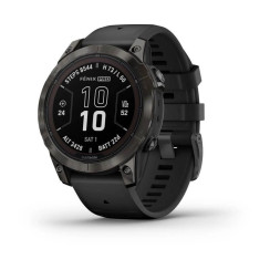 Garmin Fenix ​​7 Pro Smartwatch - Sapphire Solar Edition - Dark Gray Titanium DLC Carbon with Black Strap
