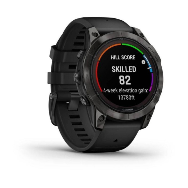 Смарт-часы Garmin Fenix 7 Pro - Sapphire Solar Edition - темно-серый титан DLC Carbon с черным ремешком